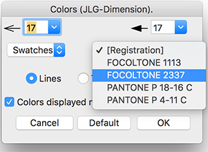 Process color or spot color dialog